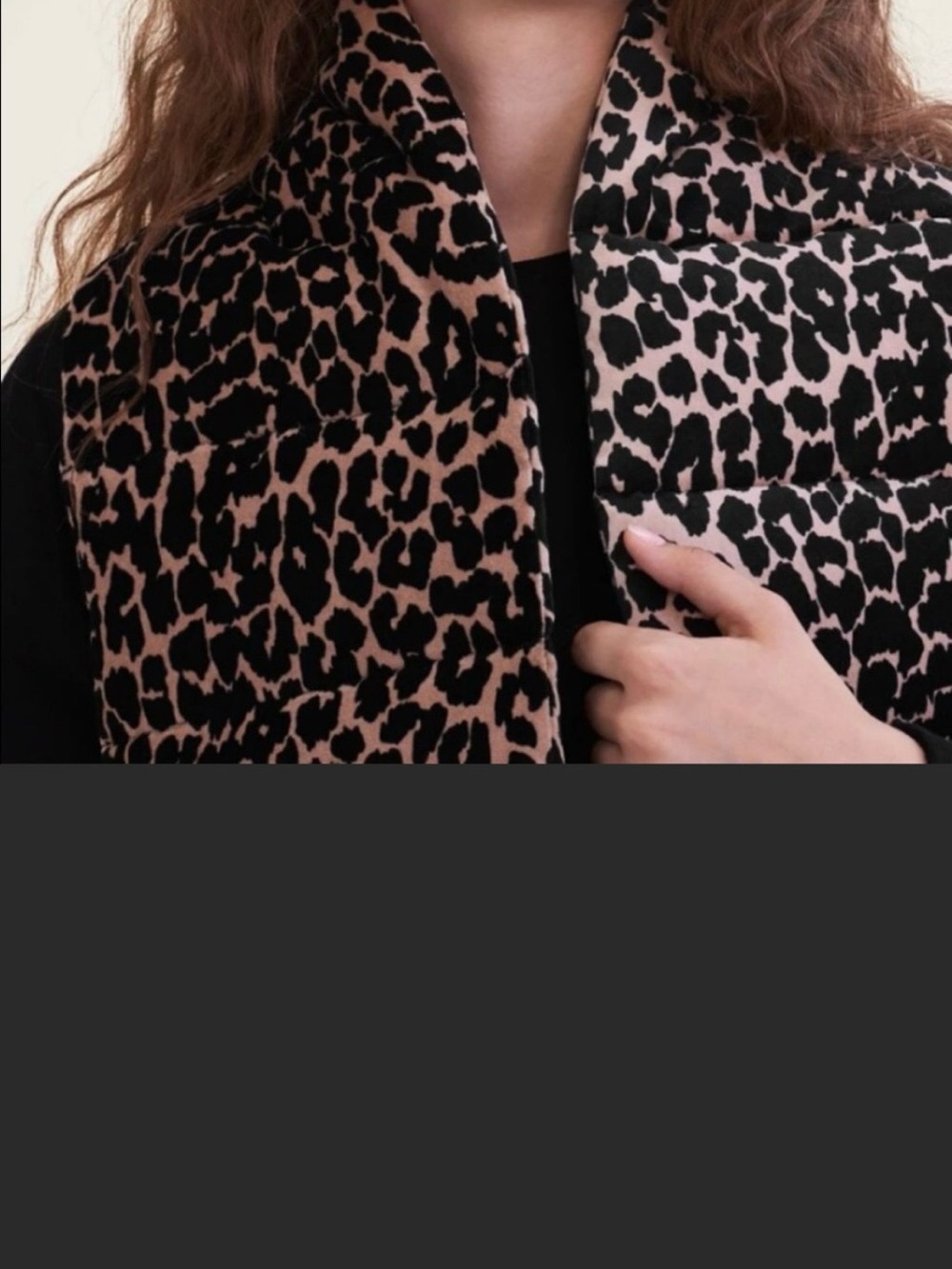 Maje Leopard Print Women’s Scarf Vest - Black & Tan